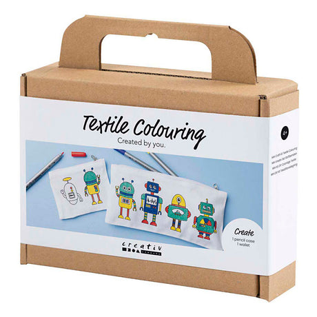 Creativ firma mini hobby sæt tekstil dekoration, robot, primære farver, 1 æske