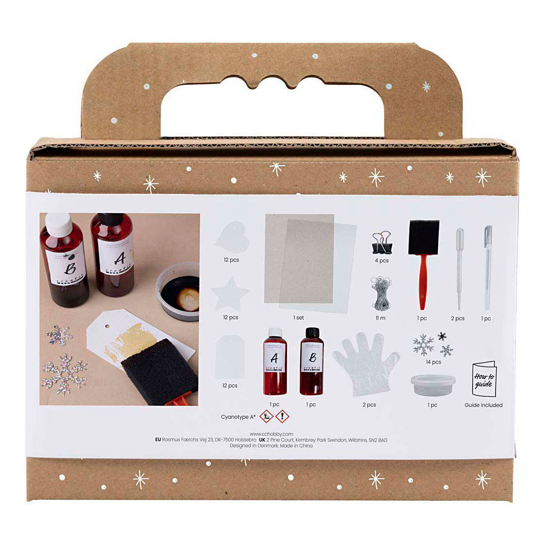 Kreativ virksomhed https: www.cchobby.nl mini-hobbyset-cyanotype-geschenklabels-blauw-zilver-1-doos