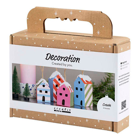 Creativ firma mini hobby sæt dekoration, huse, farverige, 1 æske