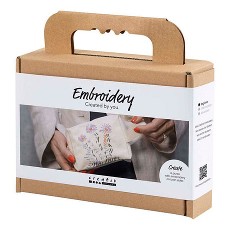 Creativ firma mini hobbysæt broderi, makeuptaske, creme, 1 æske