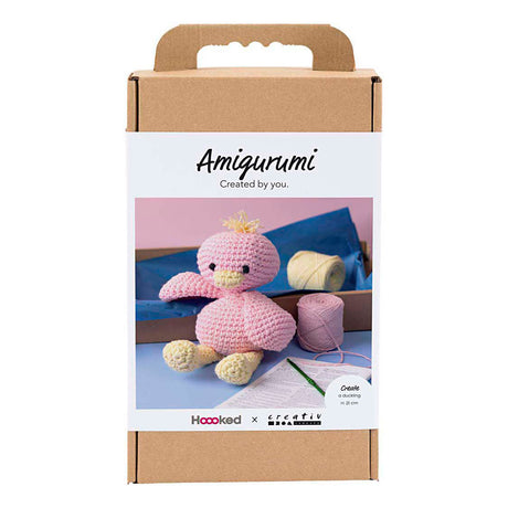 Creativ firma hobbysæt amigurumi, ælling, lys pink, lys gul, 1 æske