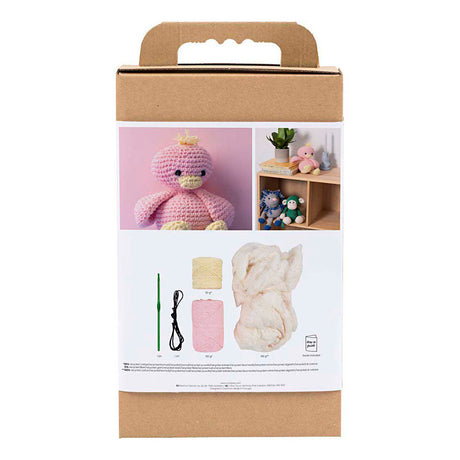 Creativ firma hobbysæt amigurumi, ælling, lys pink, lys gul, 1 æske