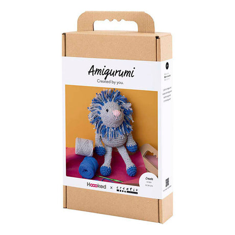 Creativ firma hobbysæt amigurumi, løve, marineblå, lysegrå, 1 æske