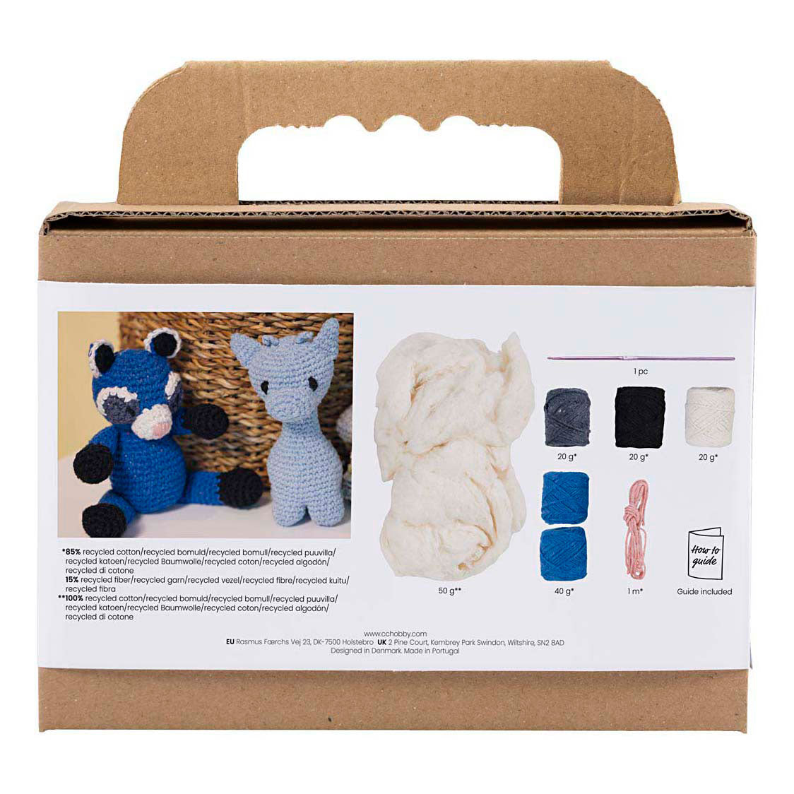 Kreativ virksomhed https: www.cchobby.nl hobbyset-amigurumi-raccoon-black-blue-1-doos