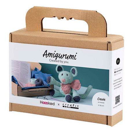 Creativ firma hobbysæt amigurumi, mus, mynte, 1 æske