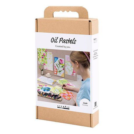 Creativ firma hobbysæt oliepastel, blomster, forskellige farver, 1 æske