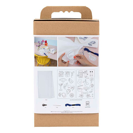 Creativ firma hobbysæt broderi, servietter, off white, 1 æske