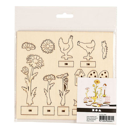 Creativ company gør-det-selv træfigurer, l: 15,5 cm, b: 17 cm, tykkelse 3 mm, 1 æske
