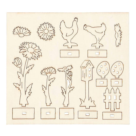 Creativ company gør-det-selv træfigurer, l: 15,5 cm, b: 17 cm, tykkelse 3 mm, 1 æske