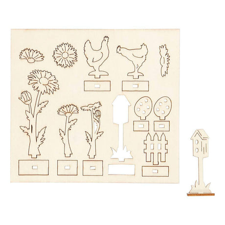 Creativ company gør-det-selv træfigurer, l: 15,5 cm, b: 17 cm, tykkelse 3 mm, 1 æske