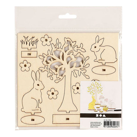 Creativ company gør-det-selv træfigurer, l: 15,5 cm, b: 17 cm, tykkelse 3 mm, 1 æske