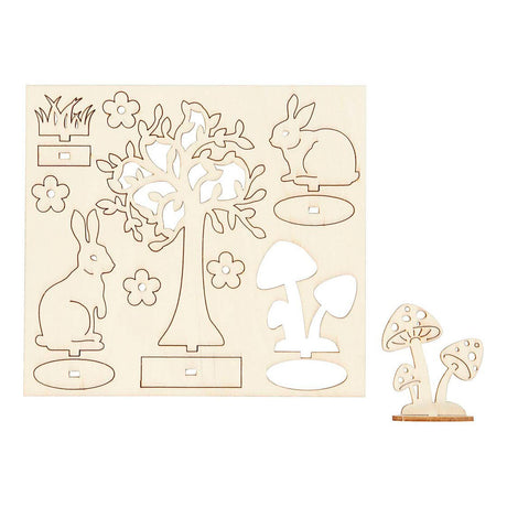 Creativ company gør-det-selv træfigurer, l: 15,5 cm, b: 17 cm, tykkelse 3 mm, 1 æske