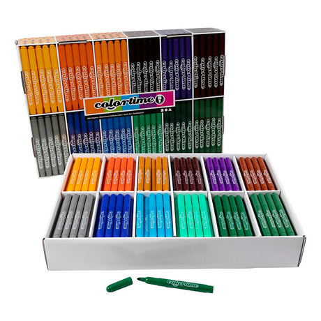 Colortime tuscher, stregbredde 5 mm, ekstra farver, 12x24 stk., 1 æske