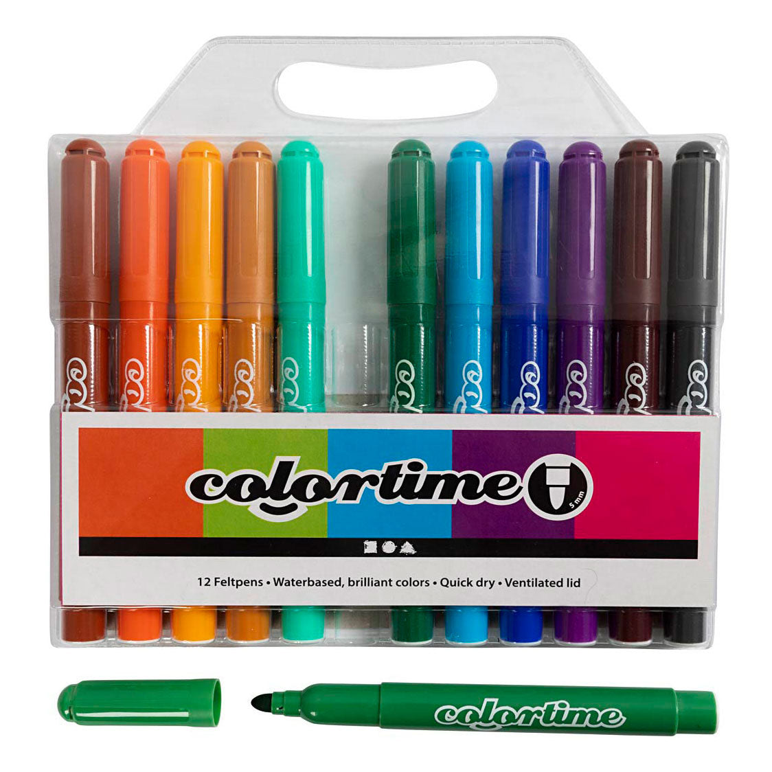 Creativ company colortime tuscher - stregbredde 5 mm - 12 stk..