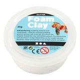Creativ company foam clay glitter hvid - 35gr.