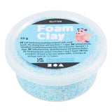 Creativ company foam clay glitter lyseblå - 35gr.
