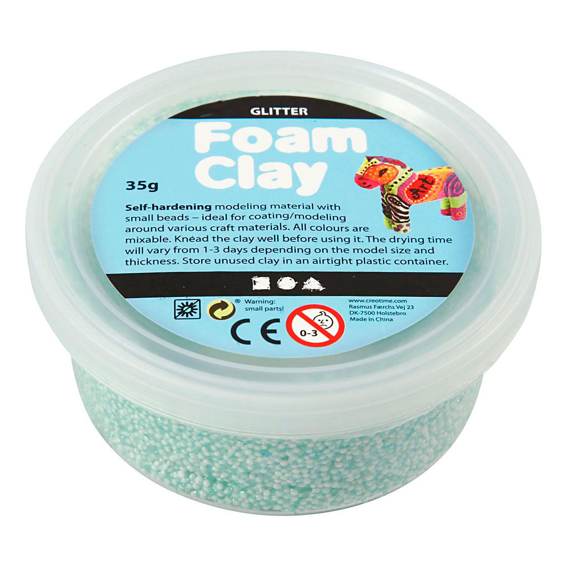 Creativ company foam clay glitter lysegrøn - 35gr.