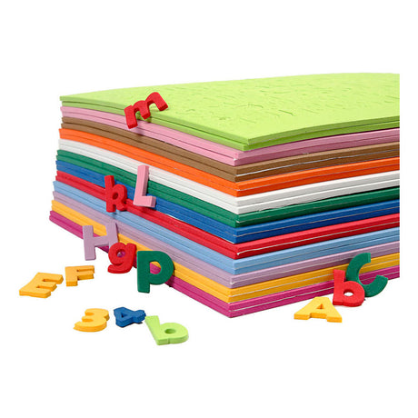 Creativ virksomhed https: www.cchobby.nl eva-foam-figures-letters-h-20-mm-thickness-3-mm-diverse-colours-24-div-vellen-1-doos