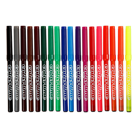 Colortime tuscher, stregbredde 2 mm, forskellige farver, 18 stk., 1 æske