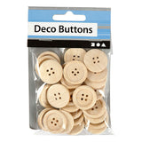 Creativ virksomhed https: www.cchobby.nl træ-knapper-d-23-mm-4-huller-30-stykke-1-kasse