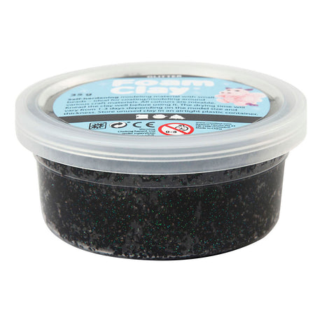 Creativ virksomhed https: www.cchobby.nl foam-clayr-black-glitter-35-gr-1-doosje