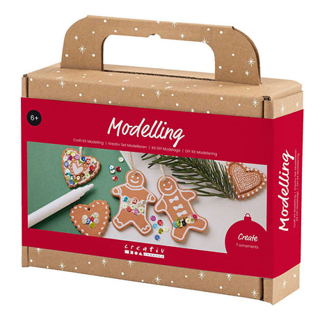 Creativ firmamodelleringshobbysæt, små kagefigurer, mellembrun, 1 æske