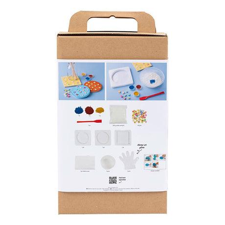 Creativ firma hobbysæt støbning, fliser, blå, rød, gul, 1 æske