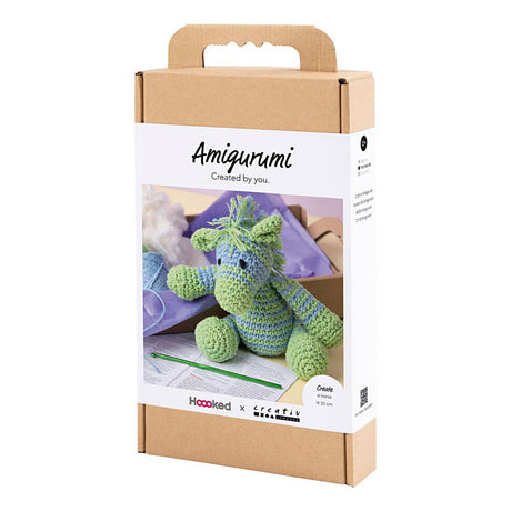 Creativ firma hobbysæt amigurumi, zebra, lyseblå, lysegrøn, 1 æske