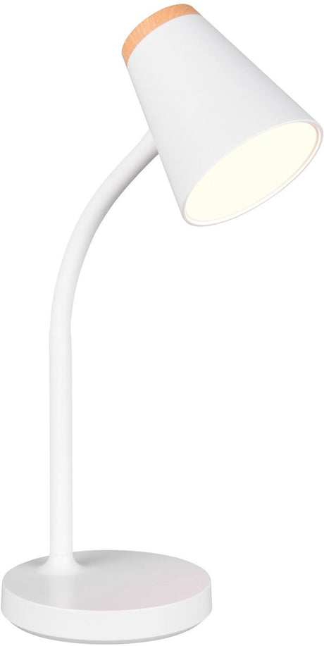 Rl live your light reality pongo - bordlampe - skrivebordslampe - hvid - inkl. 1x SMD 4,5 W - fleksibel - LED printkort med højspænding - ikke dæmpbar