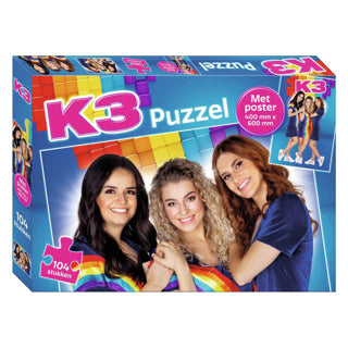 K3 puslespil - 30,5 x 21,5 cm - 104 brikker