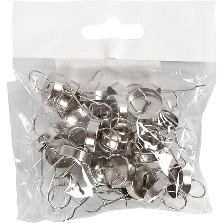 Creativ firma metalvedhæng, d 13 mm, hulstørrelse 5 mm, sølv, 25 stk. 1 æske