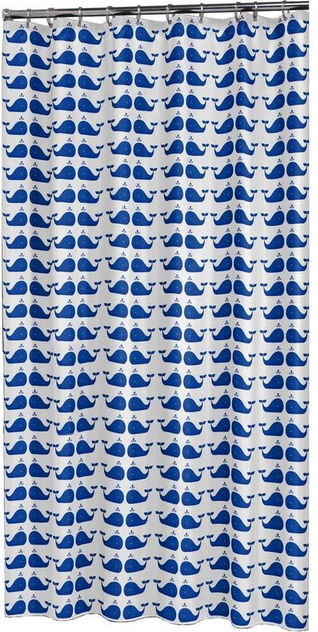 Sælskind hval badeforhæng 180x200 cm - peva - blå