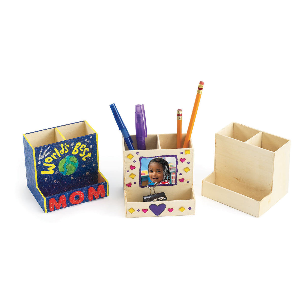 Farvninger - dekorere din egen Wooden Desk Organizer, Sæt på 12