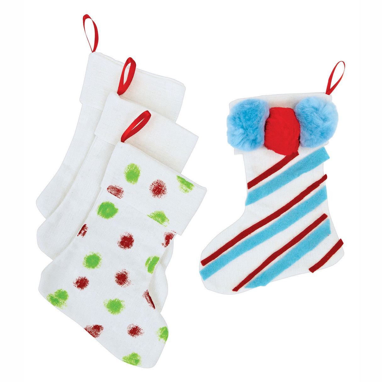 Colorations decorate your own Christmas stocking, set of 12