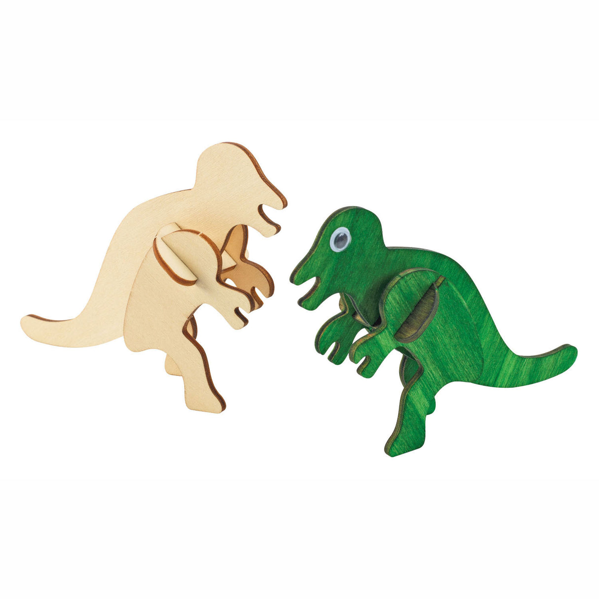 Farve Bouwpacket Houten 3D Dinosaurus, Sæt på 4