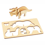 Farve Bouwpacket Houten 3D Jungled Animals, Sæt på 4