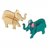 Farve Bouwpacket Houten 3D Jungled Animals, Sæt på 4