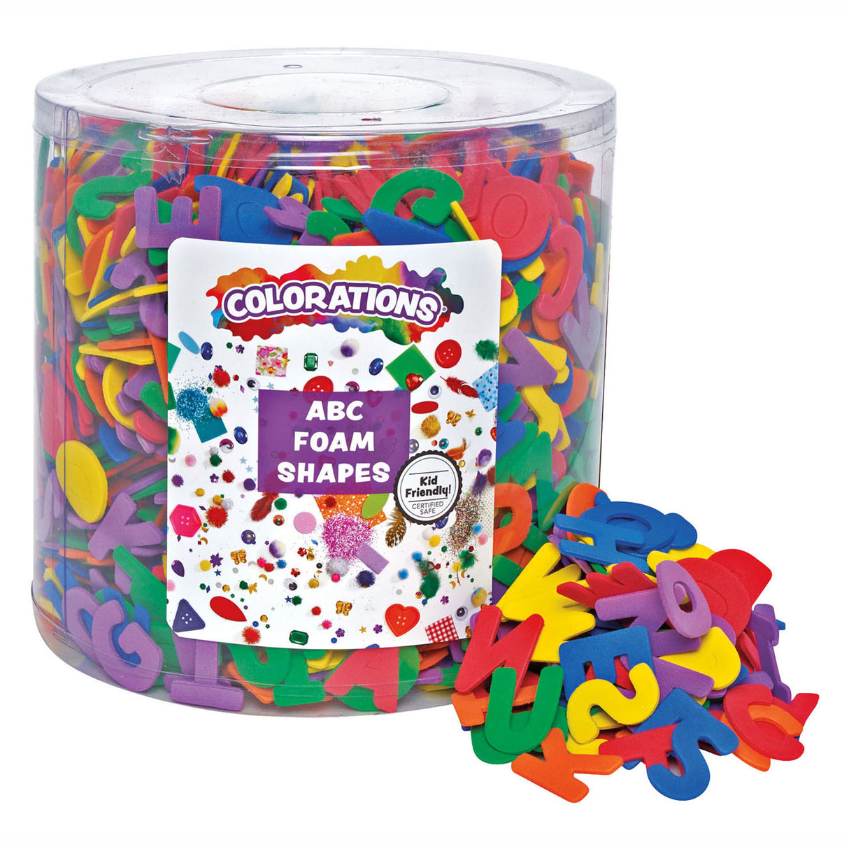 Farver - abc skumbogstaver i spand, 2208 stk.