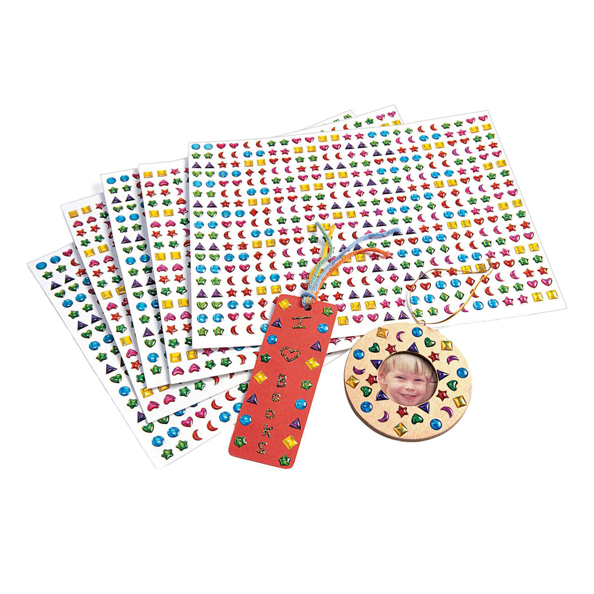 Farvning - 3D Gemstone Stickers, 2150st.