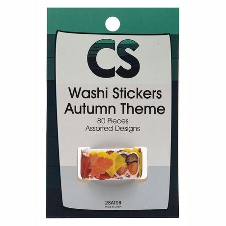 Farver - washi stickers efterårstema på rulle, 80 stk.