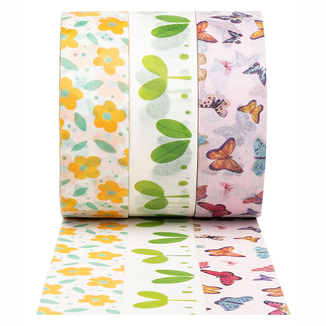 Farvninger - washi tape fjeder 3 ruller, 5 mtr.