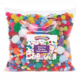 Farver - pose pomponer 450 gram, 1200 stk.