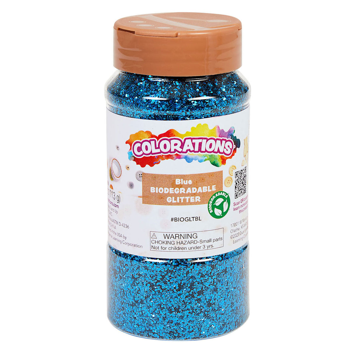 Farve - Organisk nedbrydelig glitter - Blå, 113 gram