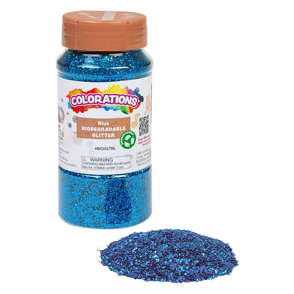 Farve - Organisk nedbrydelig glitter - Blå, 113 gram