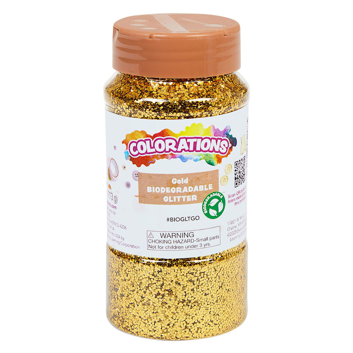 Farvning - Organisk nedbrydelig glitter - guld, 113 gram