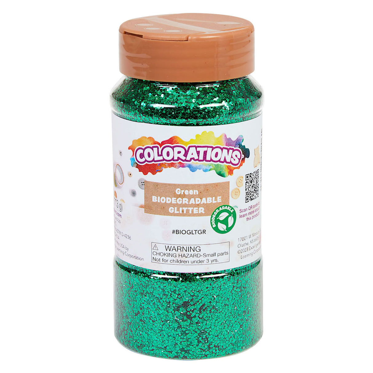 Farvning - Organisk nedbrydelig glitter - Grøn, 113 gram