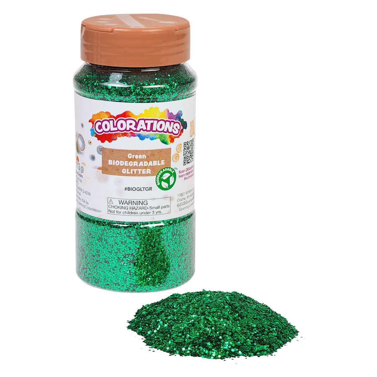 Farvning - Organisk nedbrydelig glitter - Grøn, 113 gram