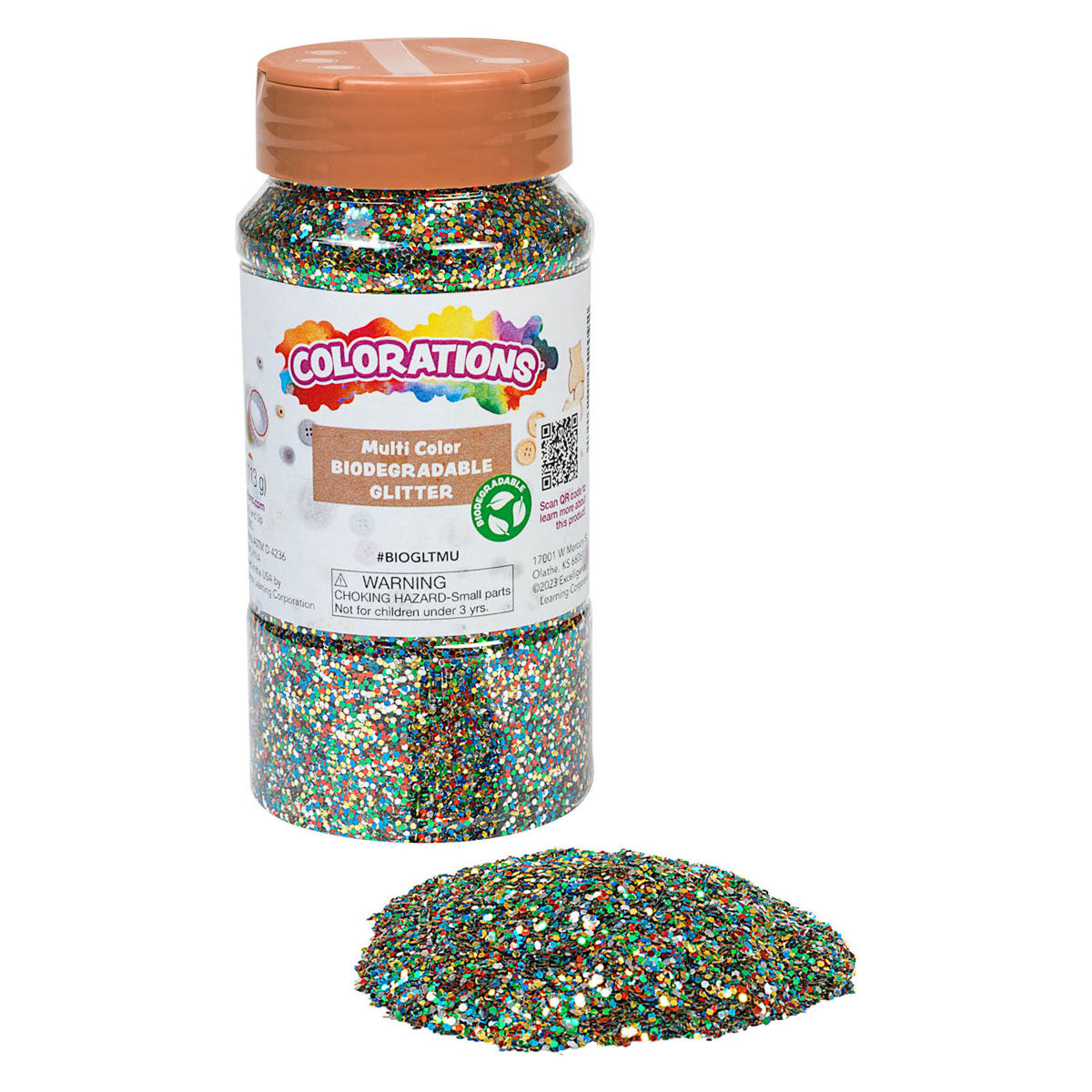 Farver - biologisk nedbrydeligt glitter - multi, 113 gram