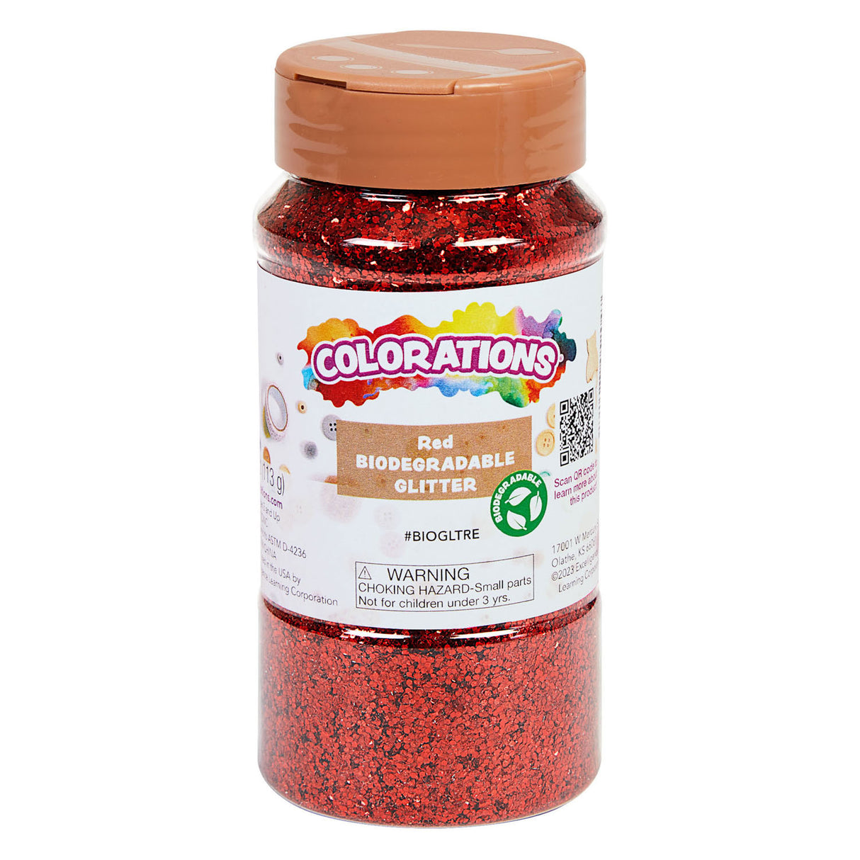 Farver - biologisk nedbrydeligt glimmer - rød, 113 gram