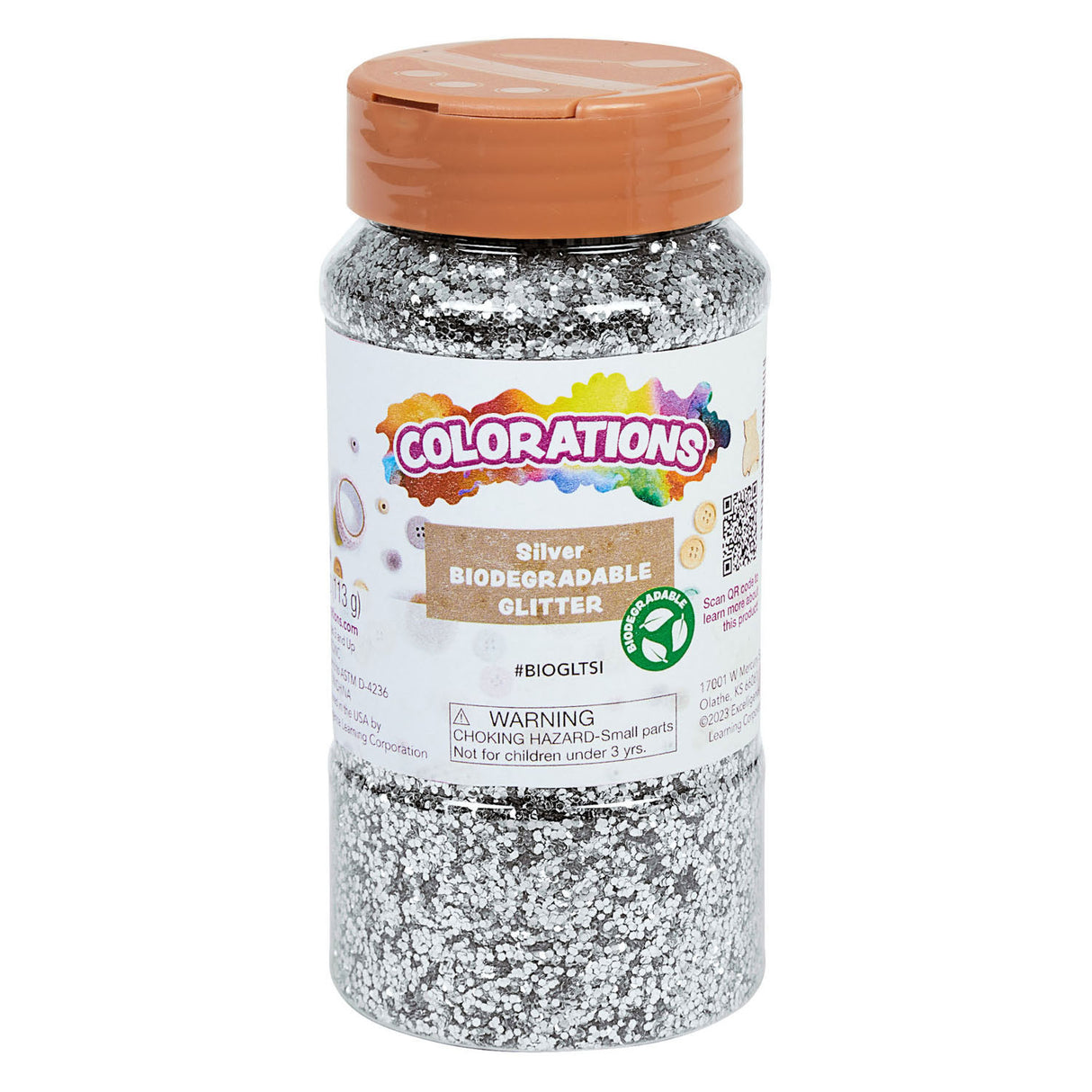 Farver - biologisk nedbrydeligt glimmer - sølv, 113 gram